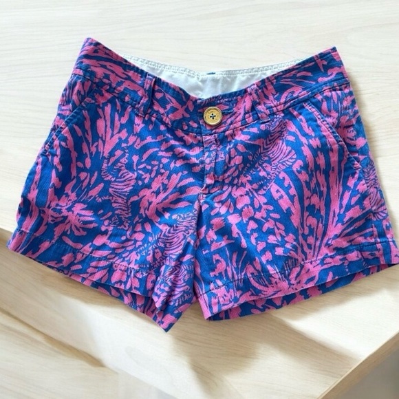 Lilly Pulitzer Callahan Rolling In Grass Zebra Shorts Size 0 - Picture 2 of 10